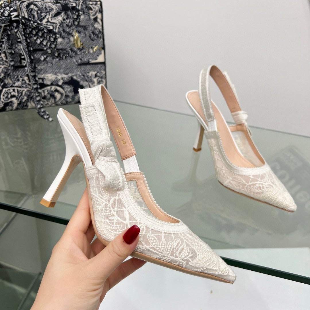 Lace Mesh Pointed Heeled and flat