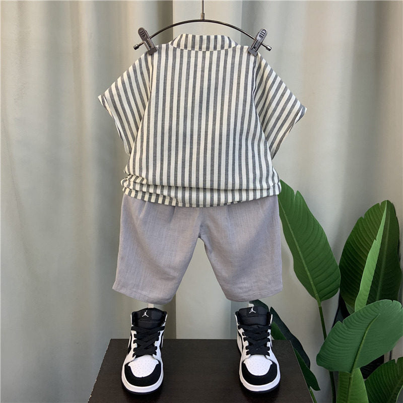 Boys Summer Cotton Linen Shirt Set