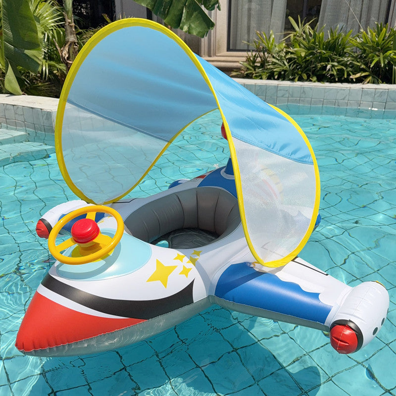 Children Inflatable Swim Seat Ring with Sunshade