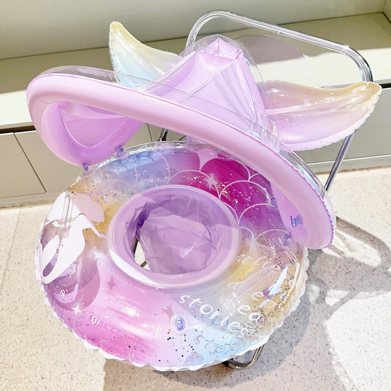 Children Inflatable Swim Seat Ring with Sunshade