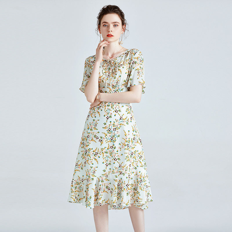 Silk Print Summer Dress