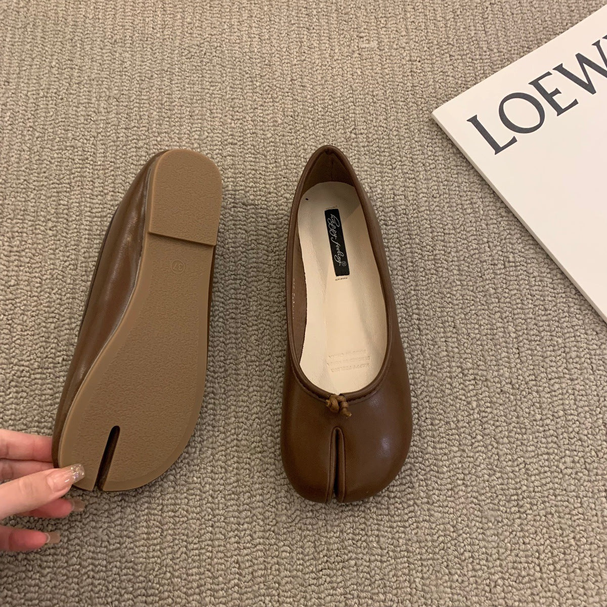 Women Flat Mule Split Toe Loafers