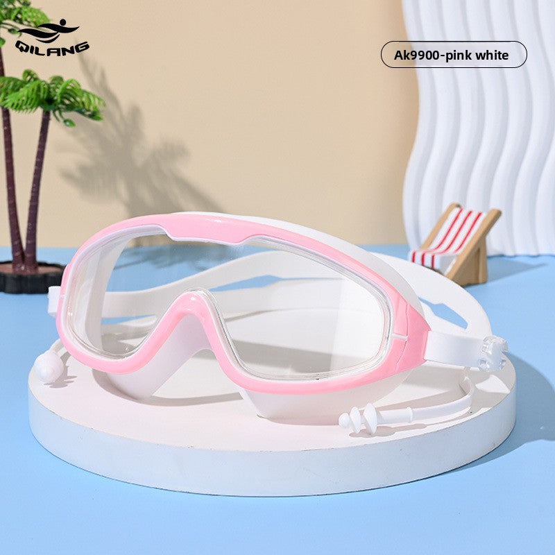 Adult Anti-Fog Swimming Goggles with Earplugs