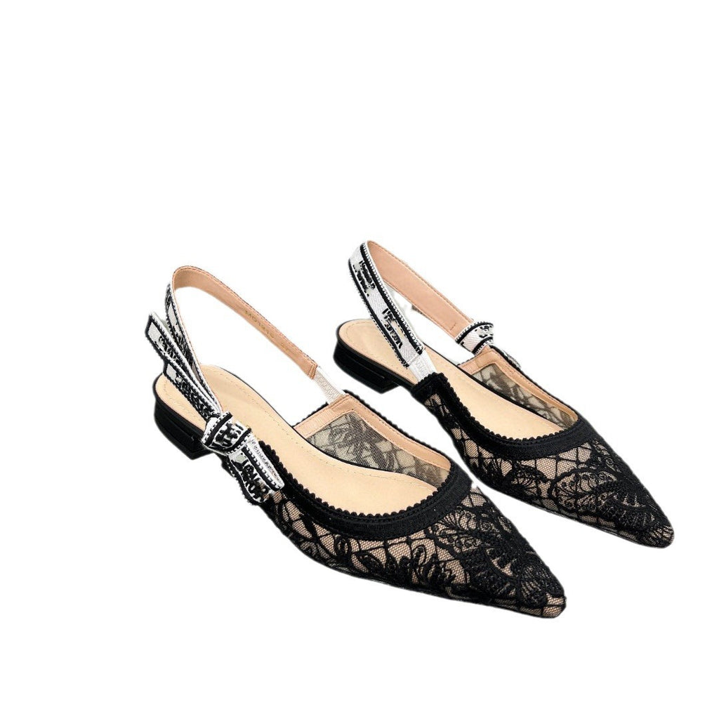 Lace Mesh Pointed Heeled and flat