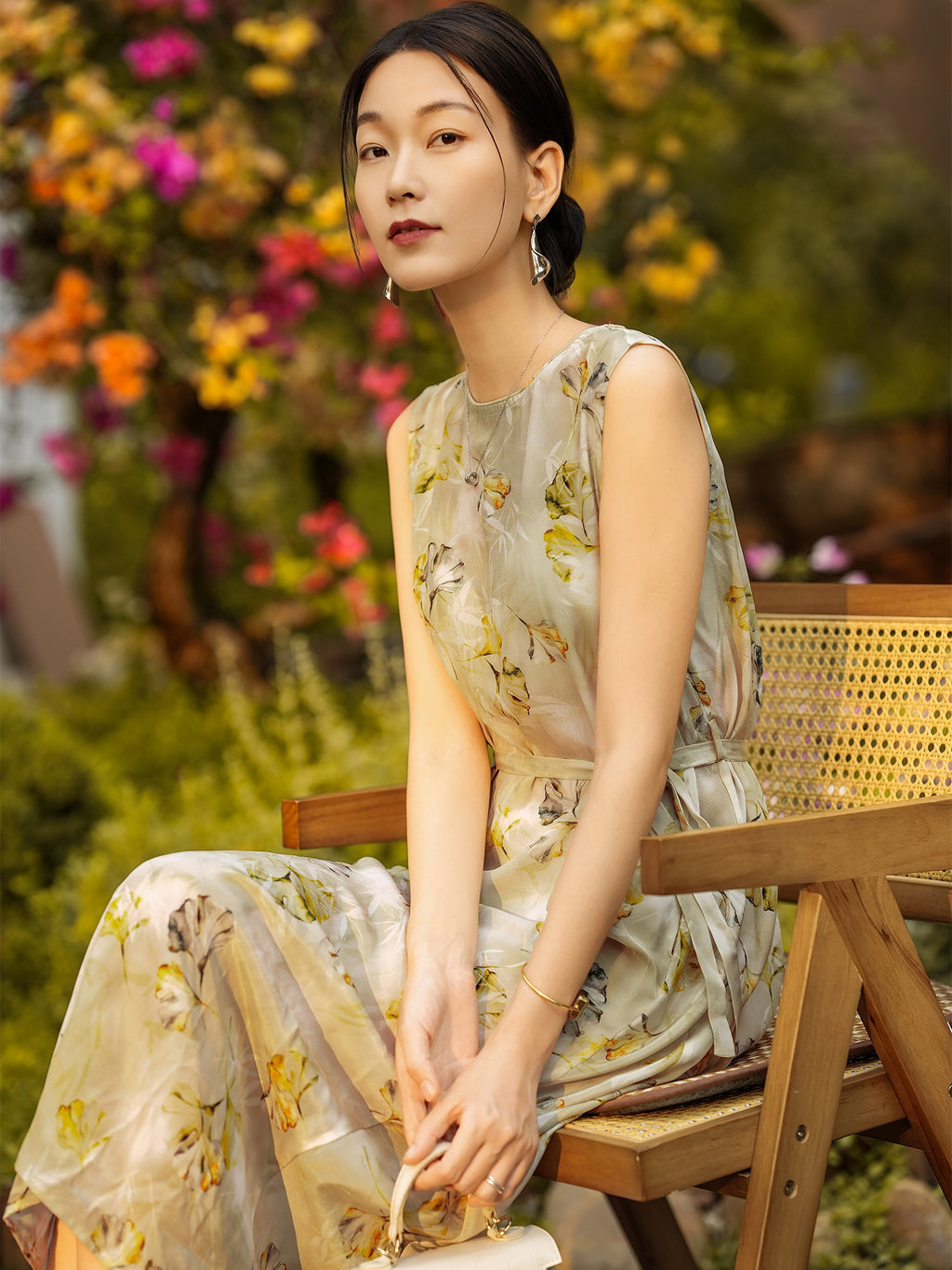 Mulberry Silk Floral Maxi Dress