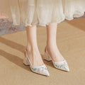Embroidered Satin High Heel Sandals
