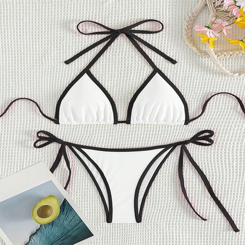 Color-matched swimming suit for women, two-piece bikini set