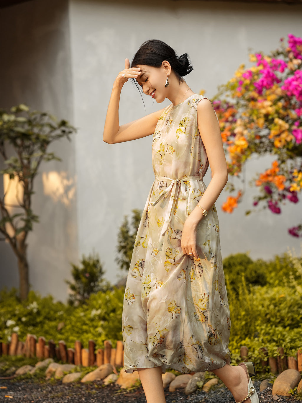 Mulberry Silk Floral Maxi Dress