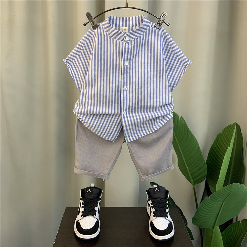 Boys Summer Cotton Linen Shirt Set