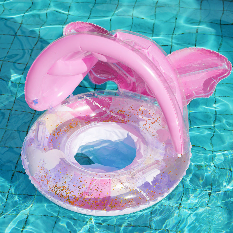 Children Inflatable Swim Seat Ring with Sunshade
