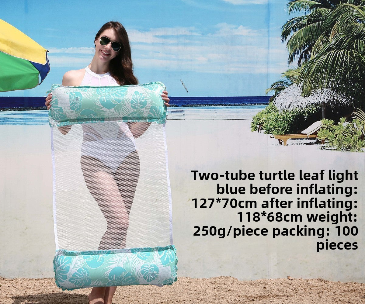 Foldable inflatable backrest striped float