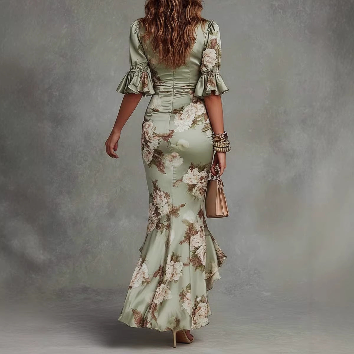 Ruffled long dress