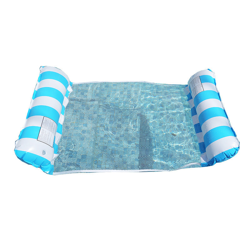 Foldable inflatable backrest striped float