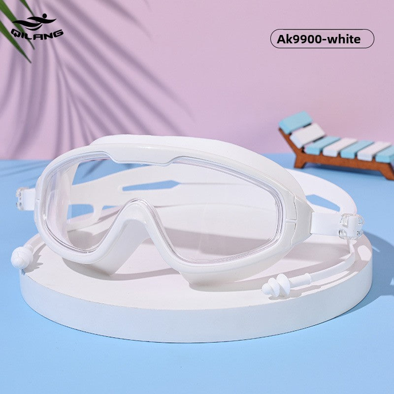 Adult Anti-Fog Swimming Goggles with Earplugs
