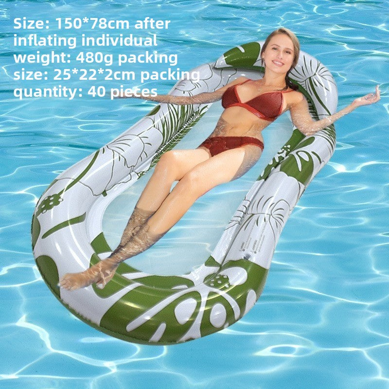 Foldable inflatable backrest striped float
