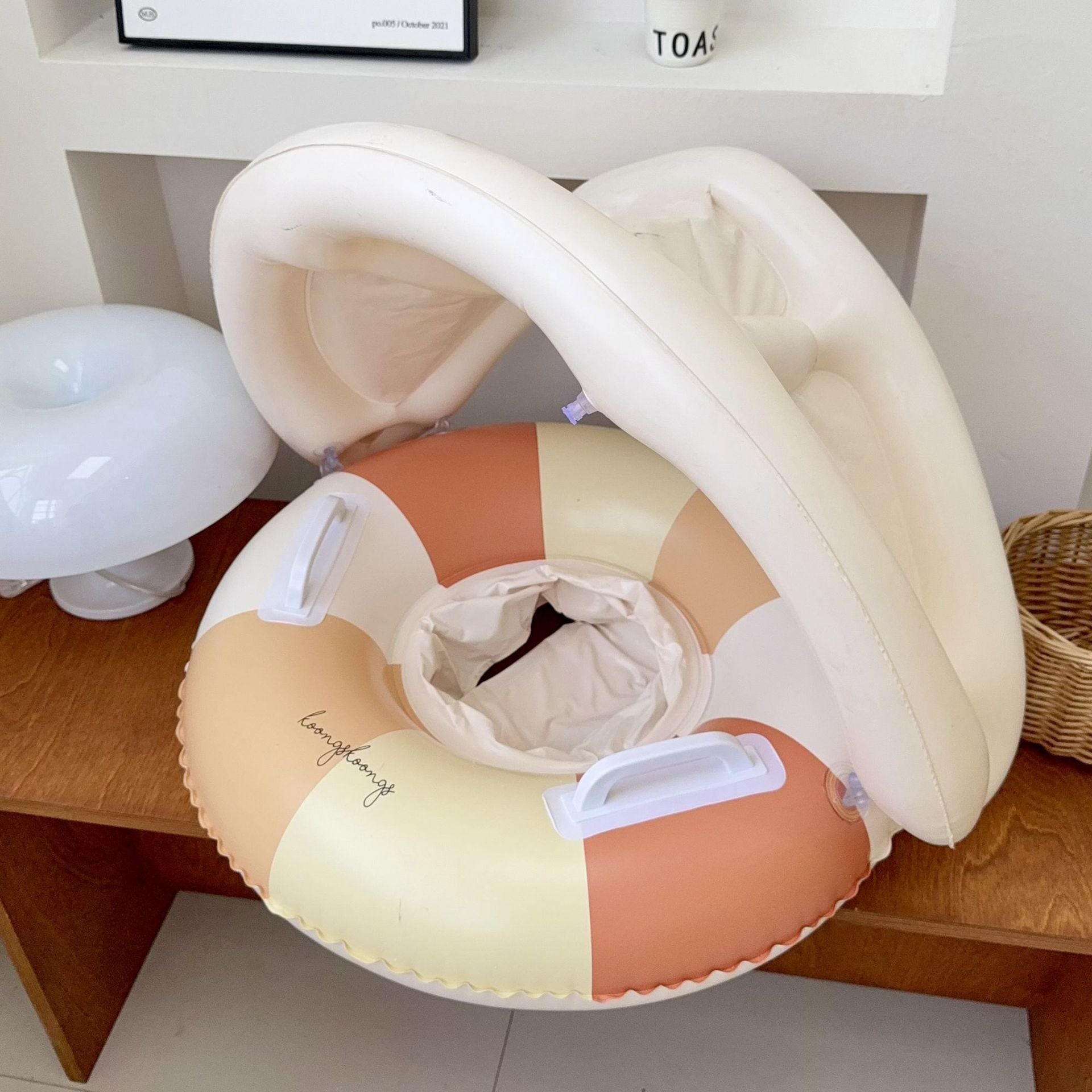 Children Inflatable Swim Seat Ring with Sunshade