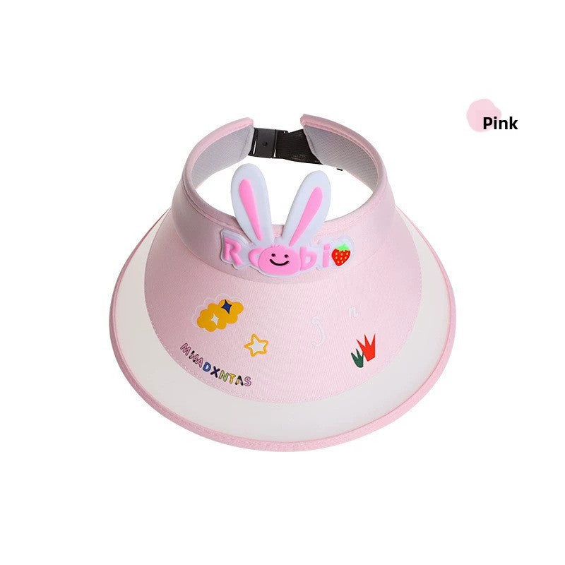 Summer children's sun hat with built-in charging fan