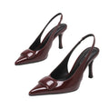 Maroon Pointed Toe High Heel