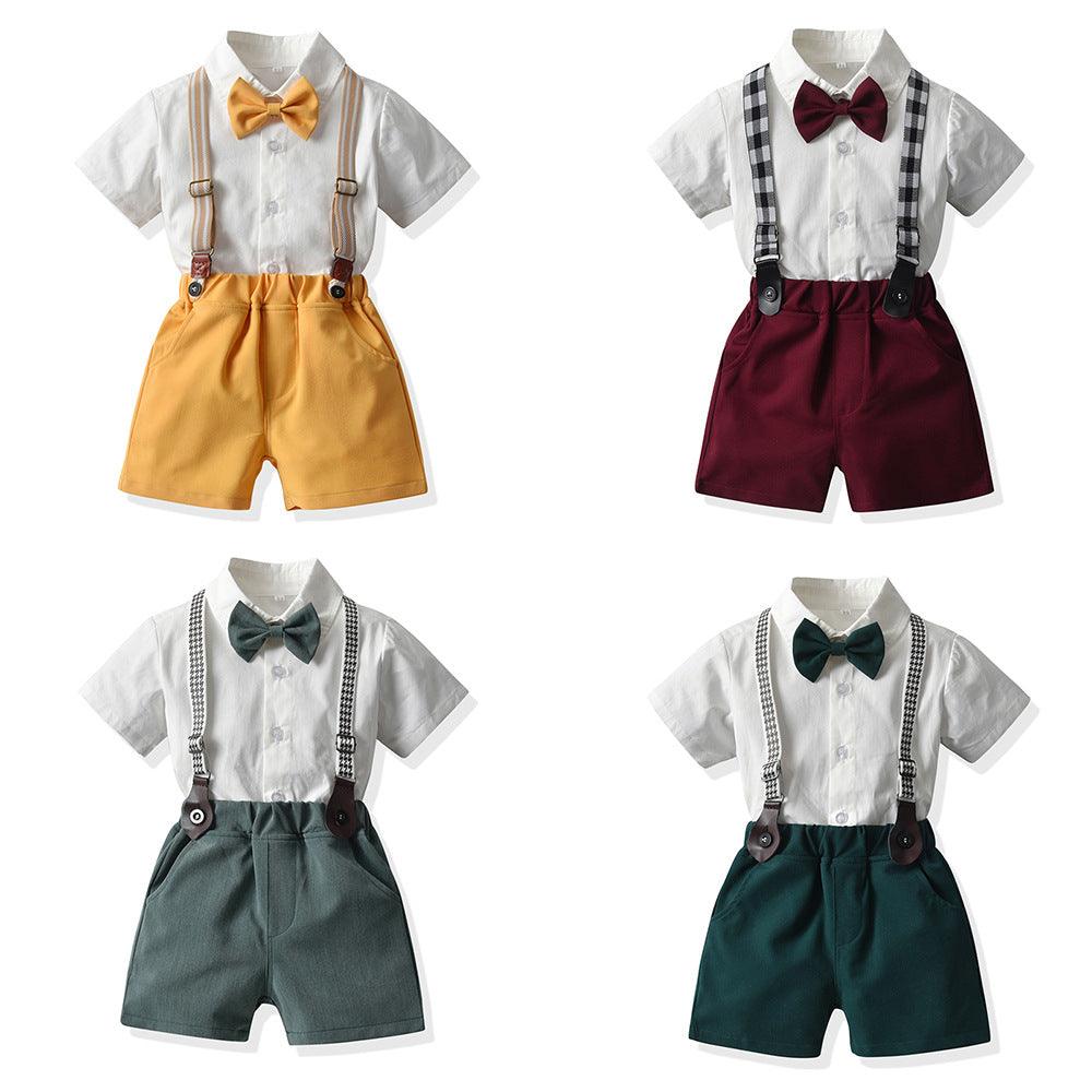 Boys Summer Short Sleeve Shirt and Shorts Set