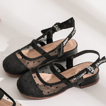 Girls Polka Dot Bow Flats