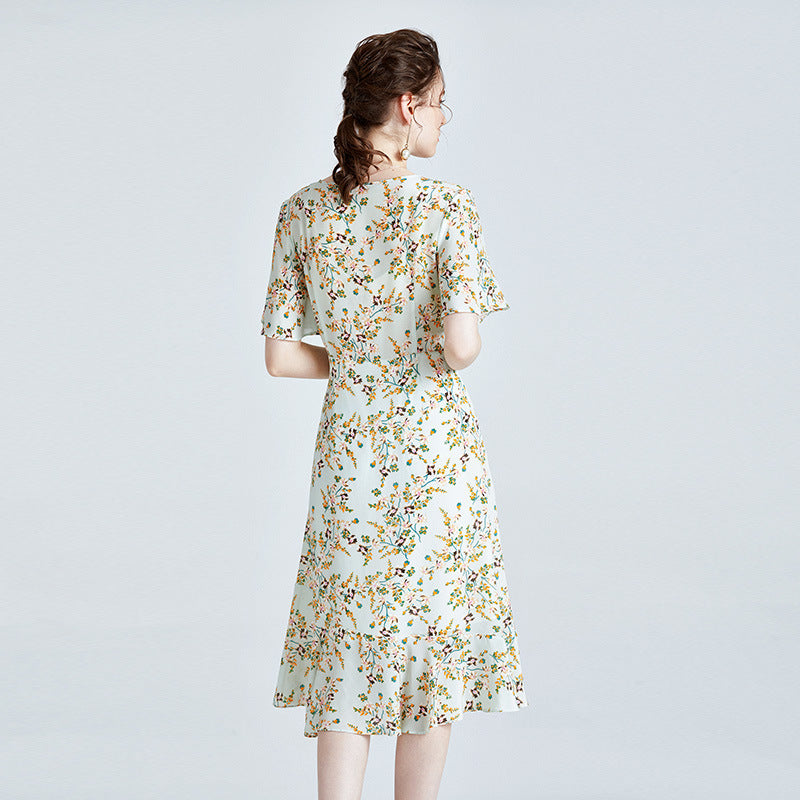 Silk Print Summer Dress