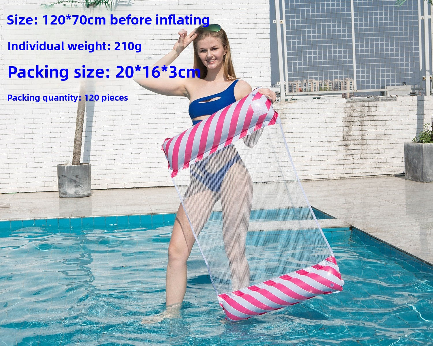 Foldable inflatable backrest striped float