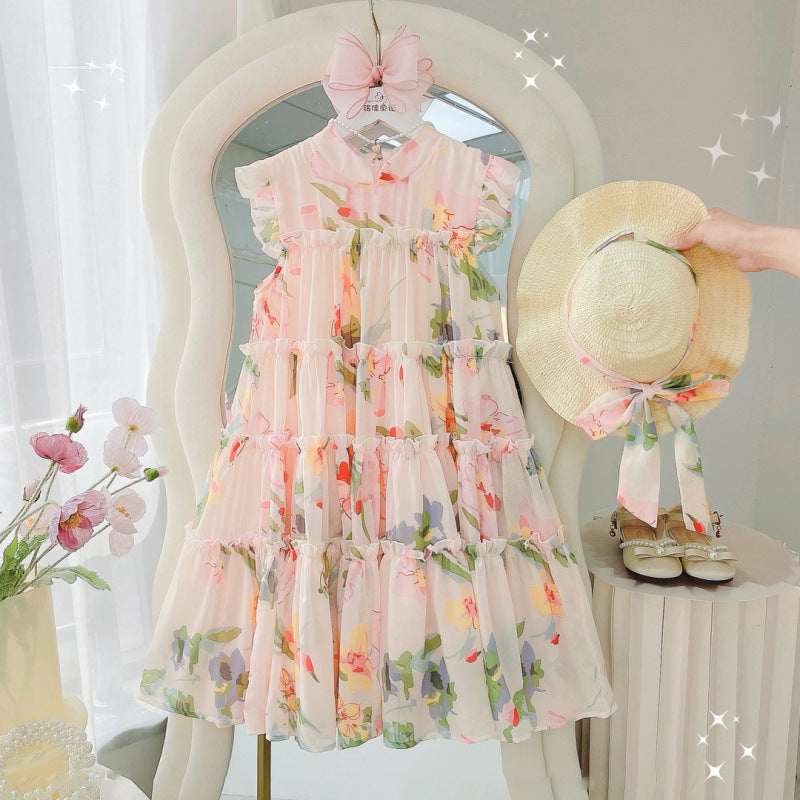 Girls Summer Floral Princess Dress
