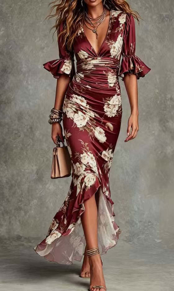Ruffled long dress