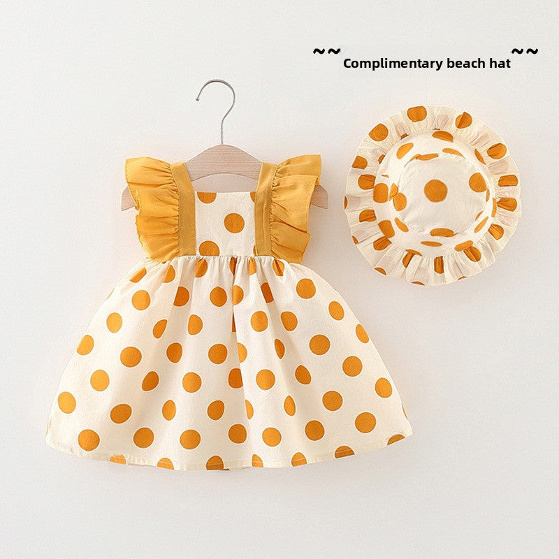 Girl Summer Dress with Beach Hat