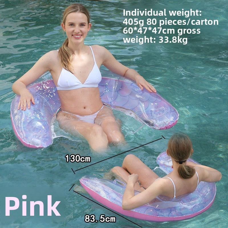 Foldable inflatable backrest striped float