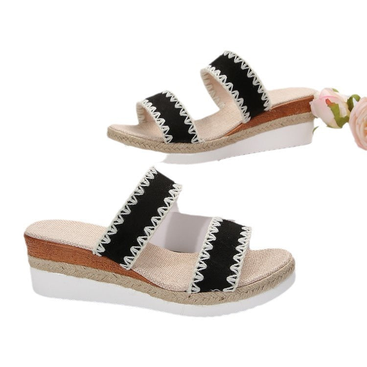 Wedge Heel Hemp Rope Sandals