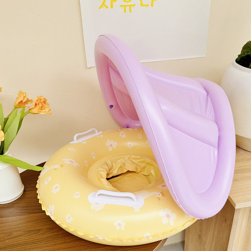 Children Inflatable Swim Seat Ring with Sunshade