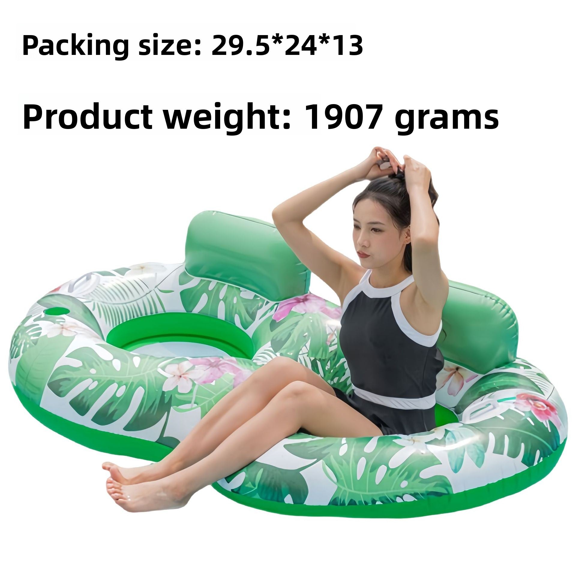 Foldable inflatable backrest striped float
