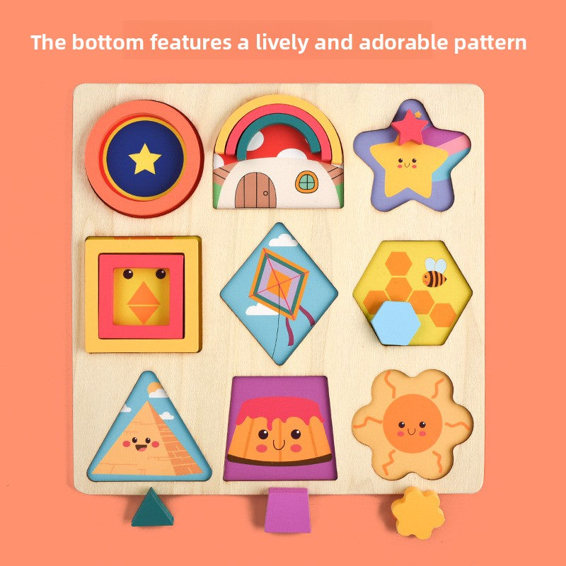 Montessori Geometric Shape Cognitive Board Puzzle
