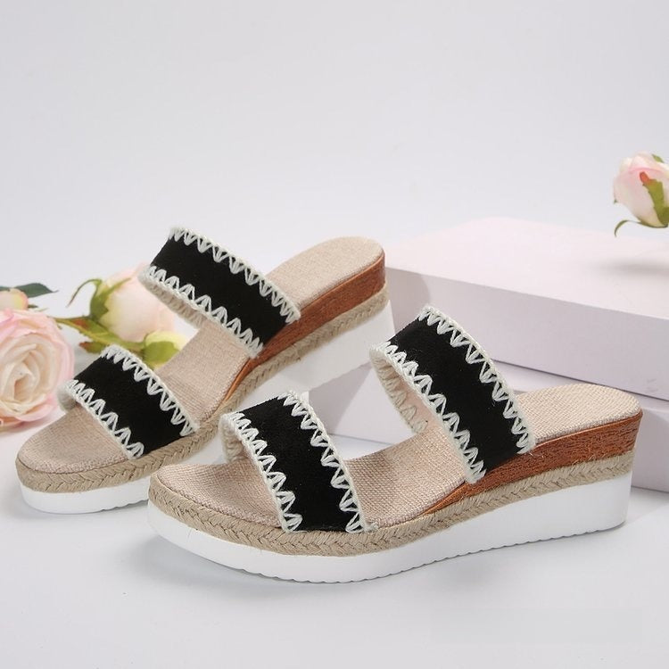 Wedge Heel Hemp Rope Sandals