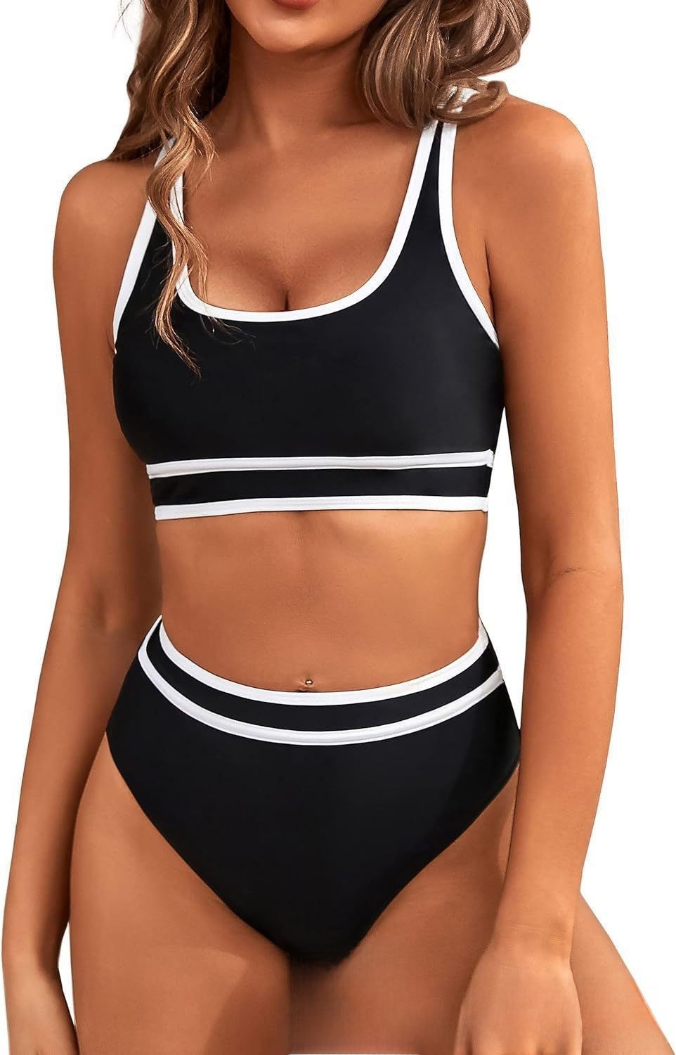 Simple Two-piece bikini women's swimming suit