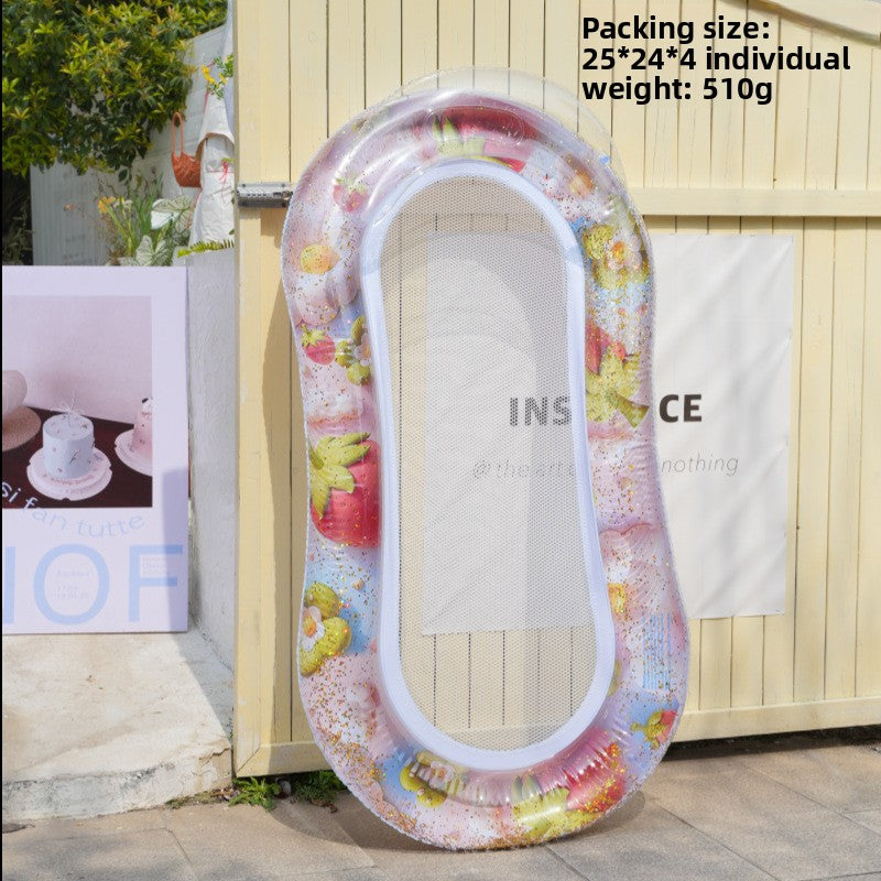 Foldable inflatable backrest striped float