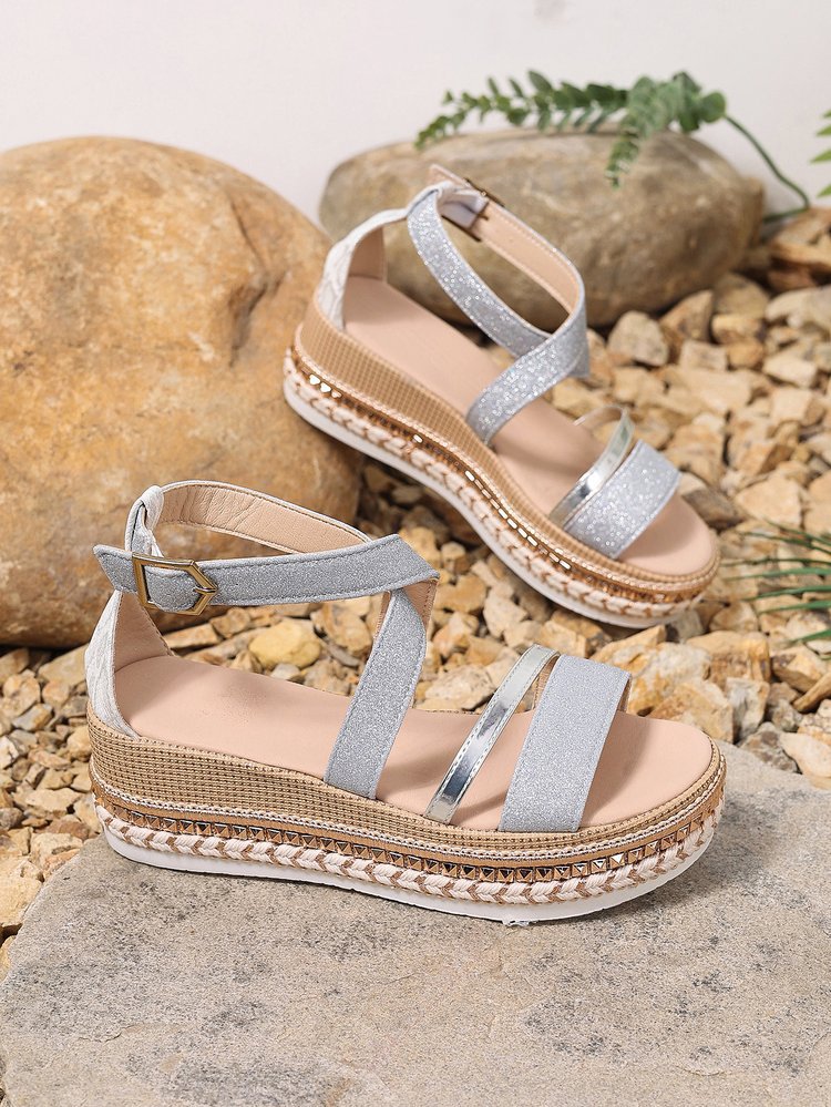 Buckle Wedge Sandals