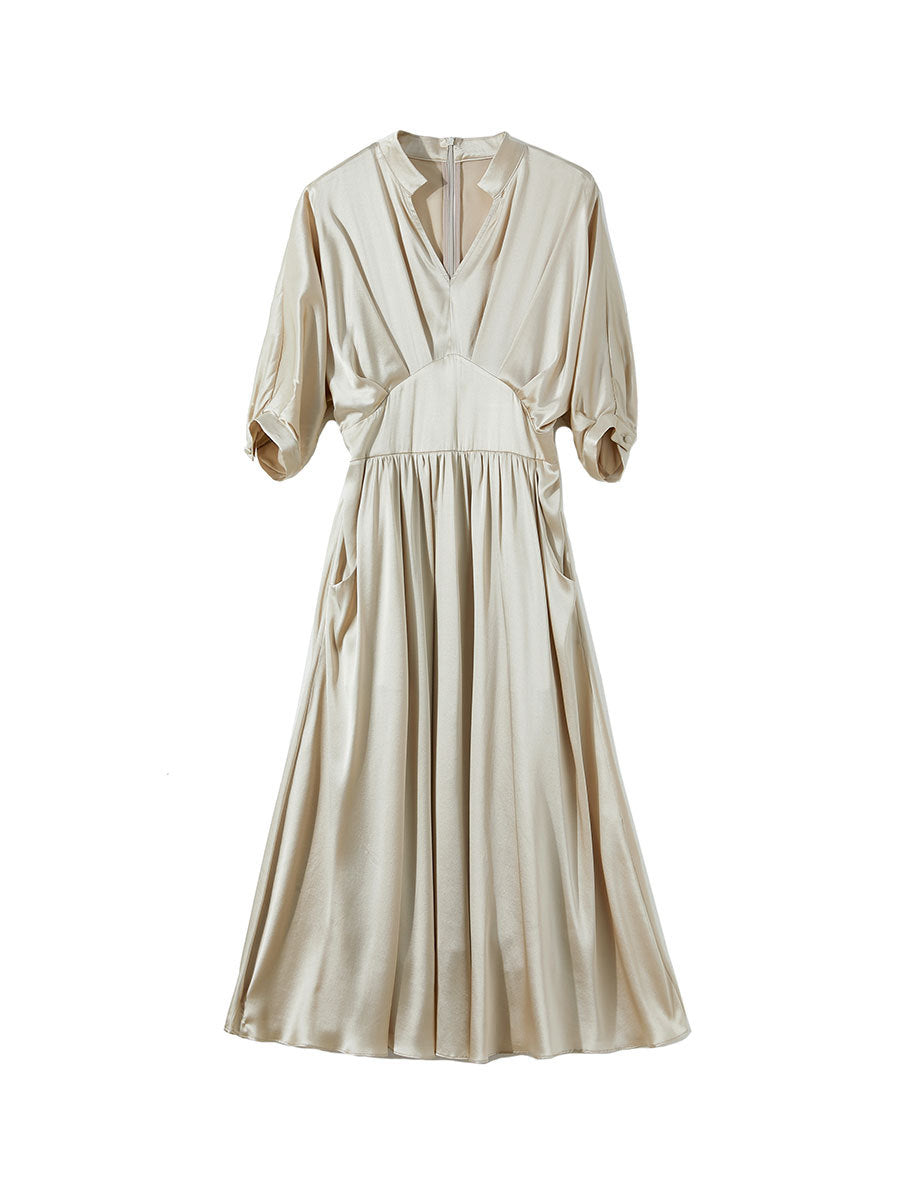 Elegant Silk V-neck Dress