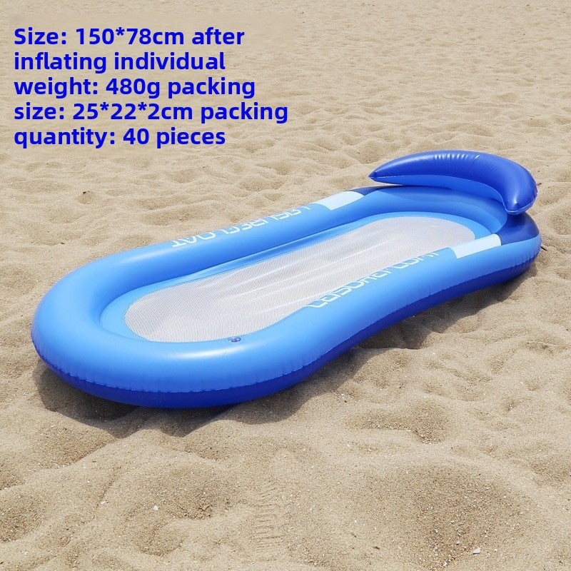 Foldable inflatable backrest striped float