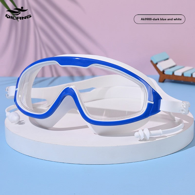Adult Anti-Fog Swimming Goggles with Earplugs