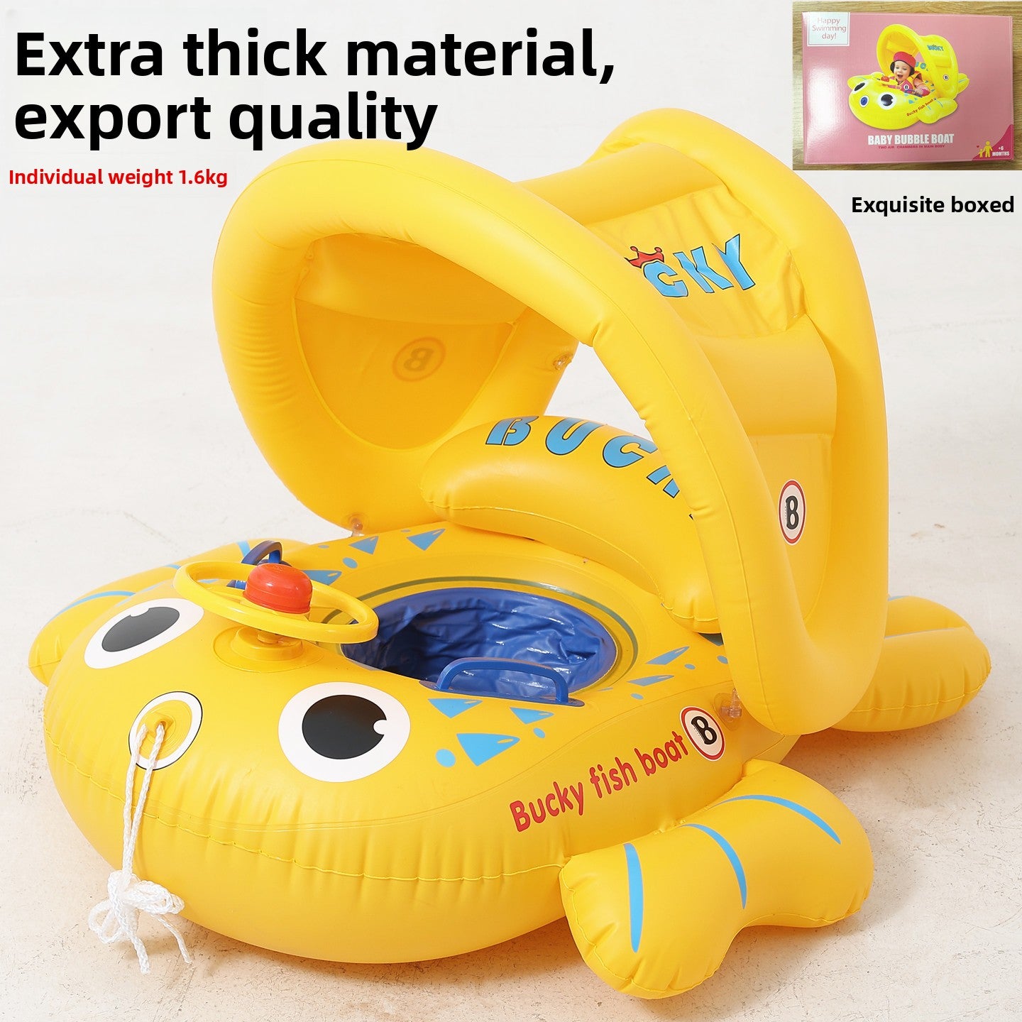 Children Inflatable Swim Seat Ring with Sunshade