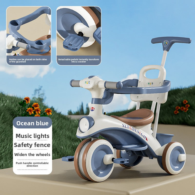 Adjustable Children Tricycle Stroller with Music Lights
