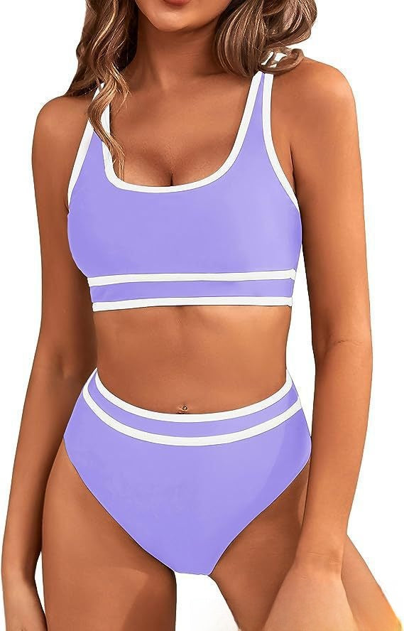 Simple Two-piece bikini women's swimming suit