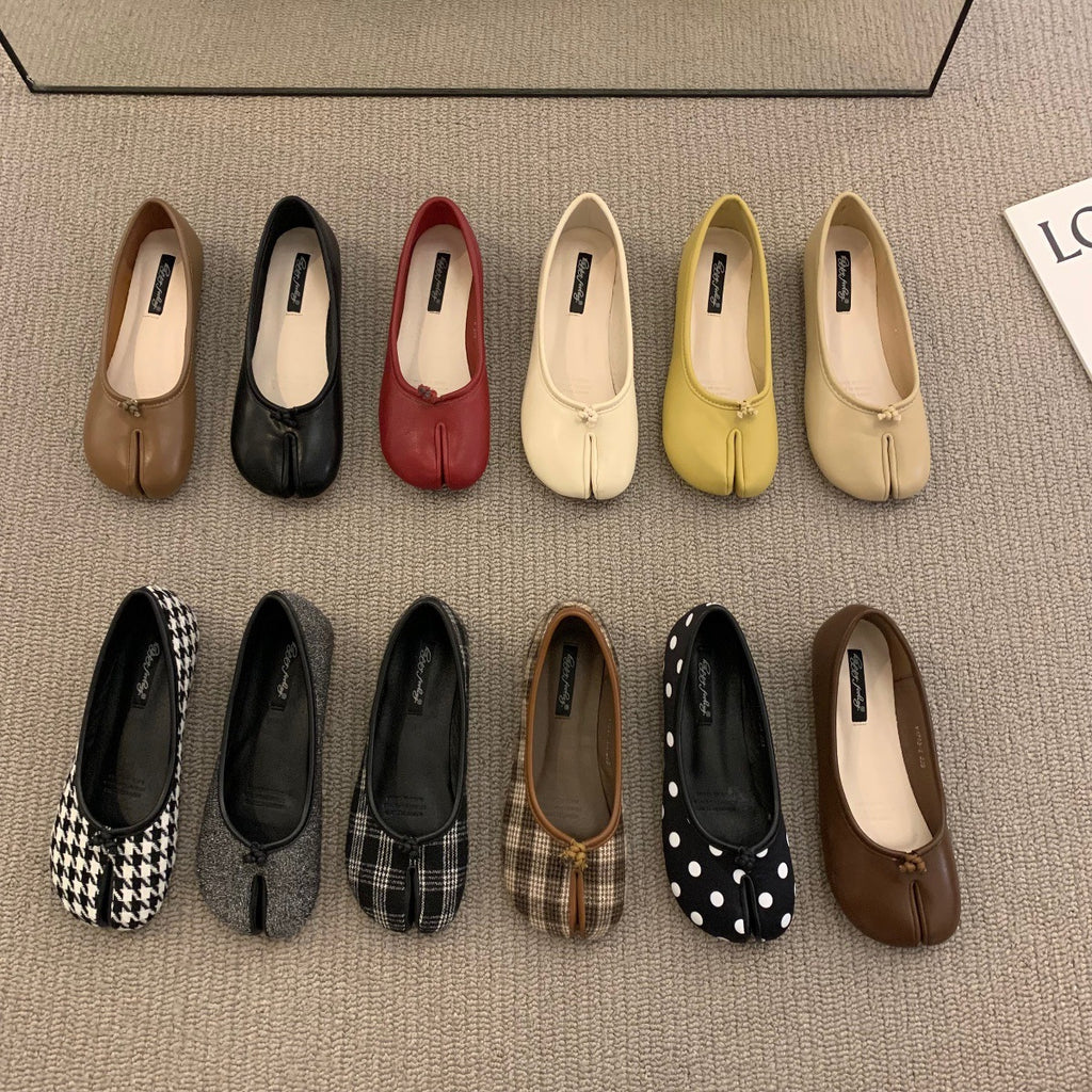 Women Flat Mule Split Toe Loafers