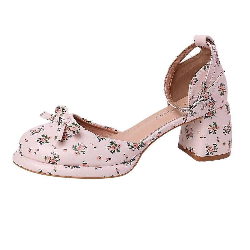 Floral Mary Jane heels