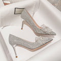 Sparkly High Heels with a Bow