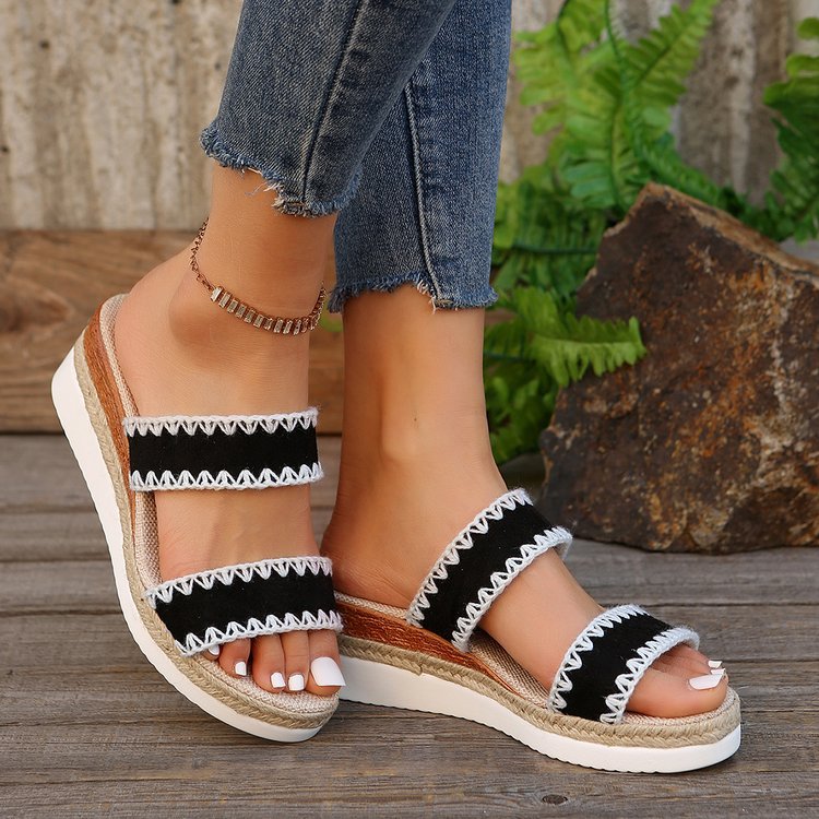 Wedge Heel Hemp Rope Sandals