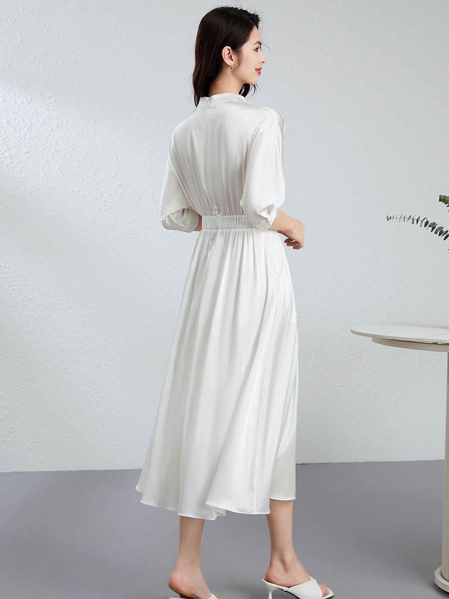 Elegant Silk V-neck Dress