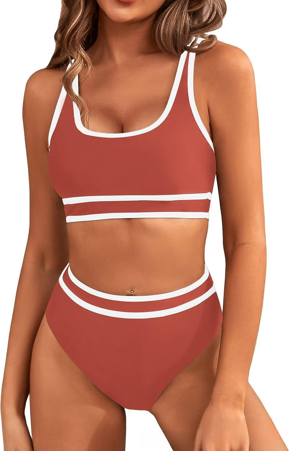 Simple Two-piece bikini women's swimming suit